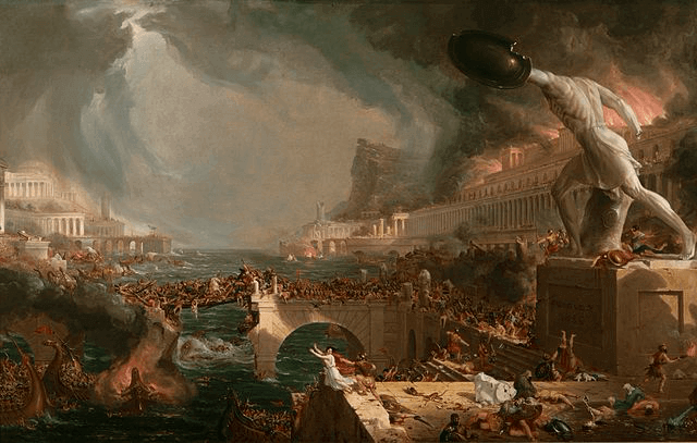 Roman History - Destruction, The Course of Empire: Cole Thomas (1836)